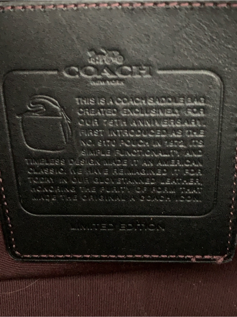 Limited Edition 75th Anniversary Saddle Bag | Black & Burgundy #38247 - Picture 10 of 16